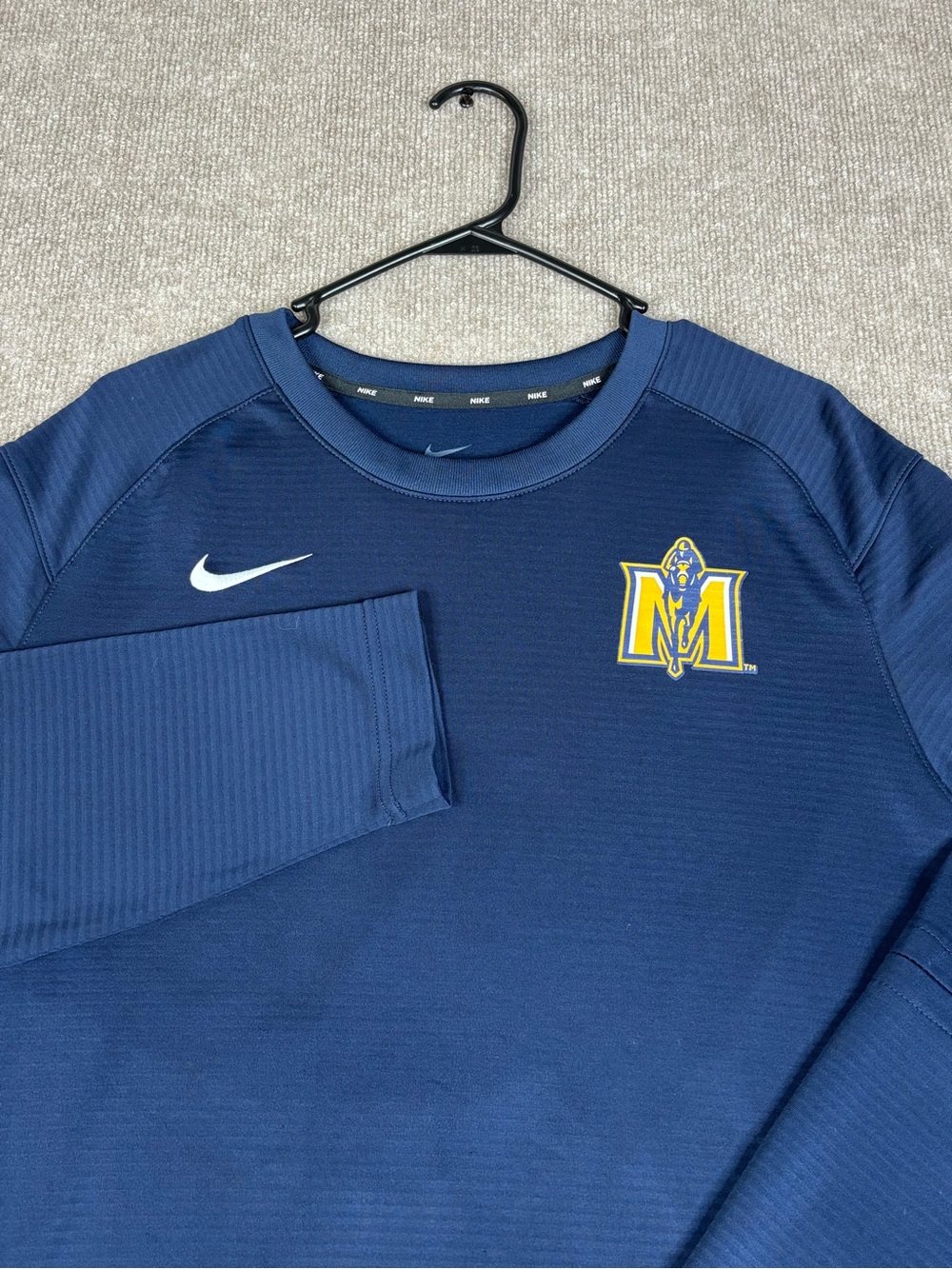 Nike Murray State Racers Lightweight Long Sleeve Pullover Jacket Mens XL Dri-fit